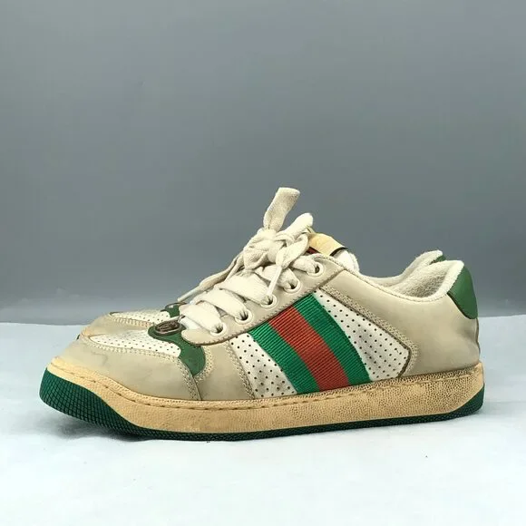 Gucci Ace Web Stripe Sneakers White Green Women’s Size 35.5 - Picture 5 of 11